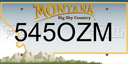545OZM Montana License Plate