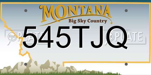 545TJQ Montana License Plate