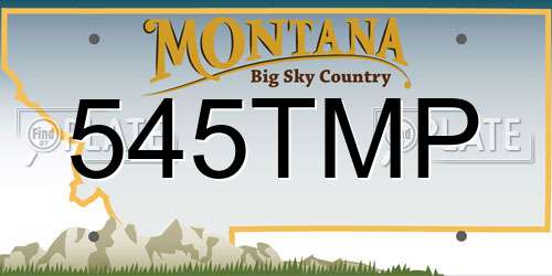 545TMP Montana License Plate