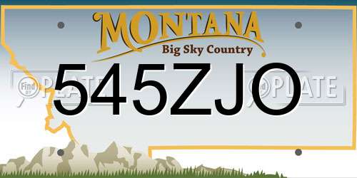 545ZJO Montana License Plate