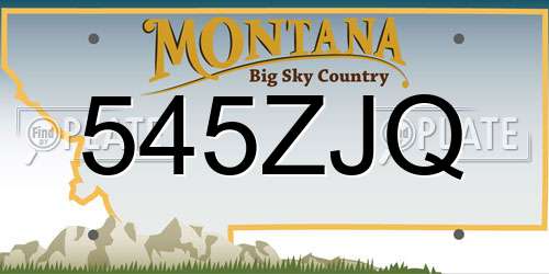 545ZJQ Montana License Plate
