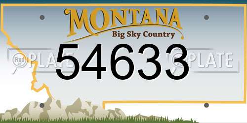 54633 Montana License Plate
