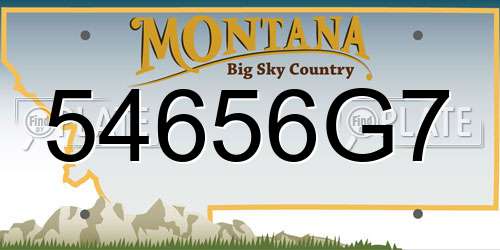 54656G7 Montana License Plate