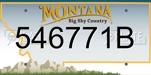 546771B Montana License Plate