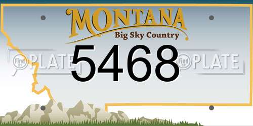 5468 Montana License Plate