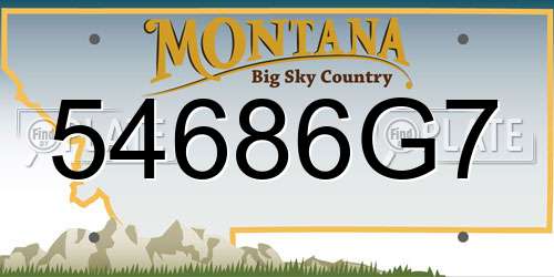 54686G7 Montana License Plate