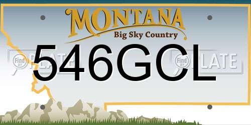 546GCL Montana License Plate