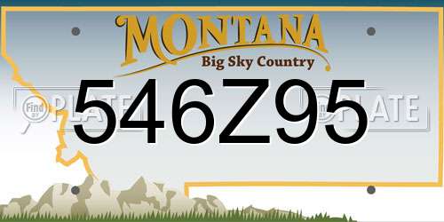 546Z95 Montana License Plate