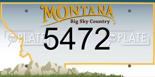 5472 Montana License Plate