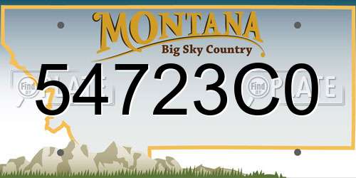54723C0 Montana License Plate