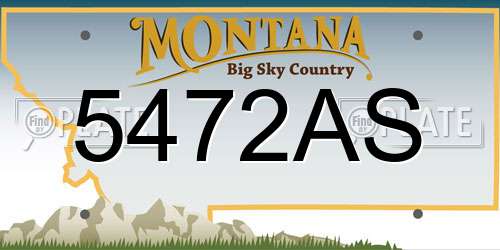 5472AS Montana License Plate