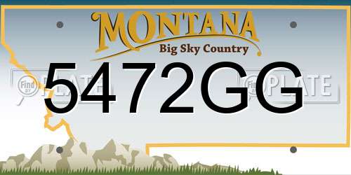 5472GG Montana License Plate