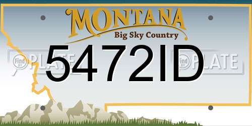 5472ID Montana License Plate