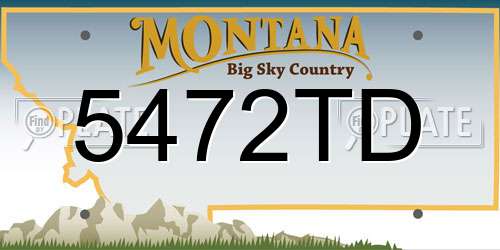 5472TD Montana License Plate