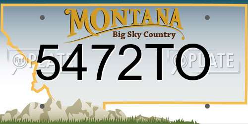 5472TO Montana License Plate