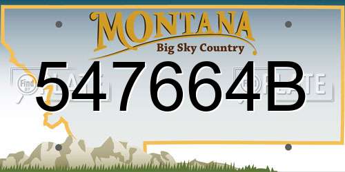 547664B Montana License Plate