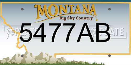 5477AB Montana License Plate