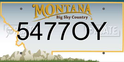 5477OY Montana License Plate