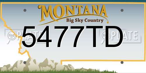 5477TD Montana License Plate