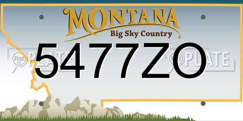 5477ZO Montana License Plate