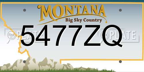 5477ZQ Montana License Plate