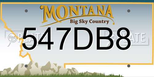 547DB8 Montana License Plate