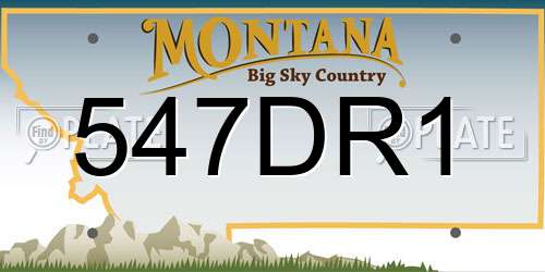 547DR1 Montana License Plate