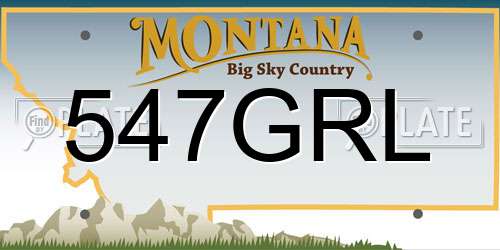 547GRL Montana License Plate