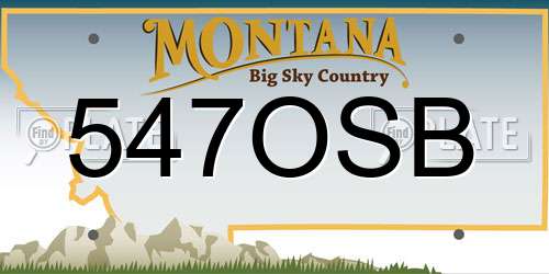 547OSB Montana License Plate