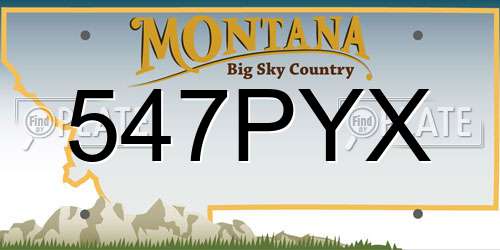 547PYX Montana License Plate
