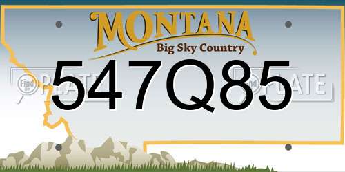 547Q85 Montana License Plate