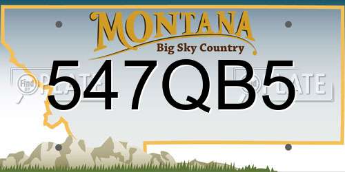 547QB5 Montana License Plate