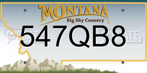 547QB8 Montana License Plate