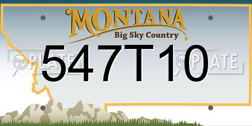 547T10 Montana License Plate