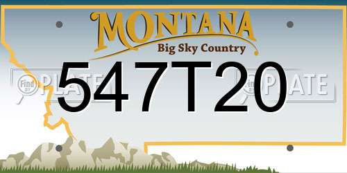 547T20 Montana License Plate