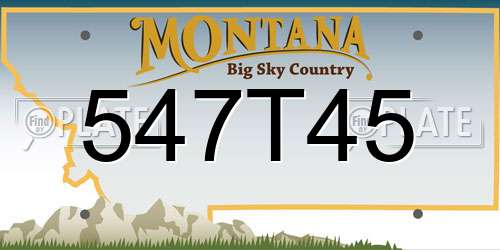 547T45 Montana License Plate