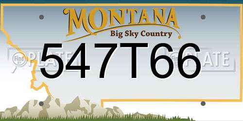 547T66 Montana License Plate