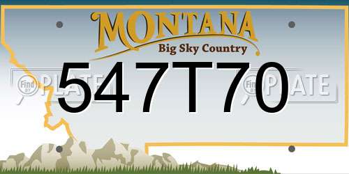 547T70 Montana License Plate