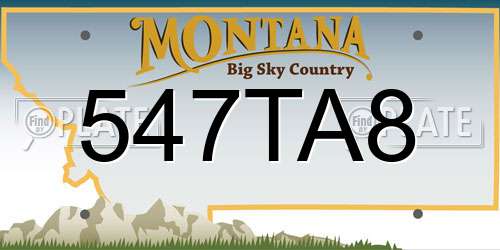 547TA8 Montana License Plate