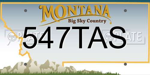 547TAS Montana License Plate