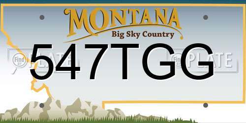 547TGG Montana License Plate