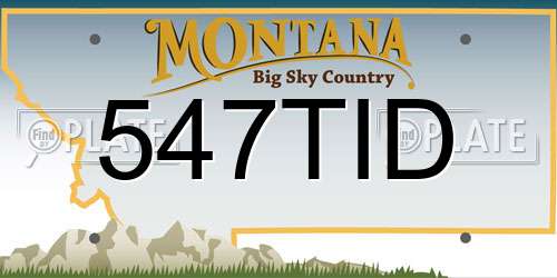 547TID Montana License Plate