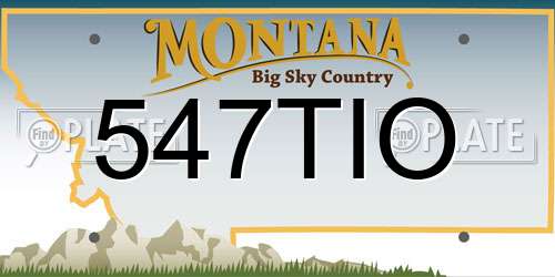 547TIO Montana License Plate