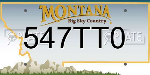 547TT0 Montana License Plate