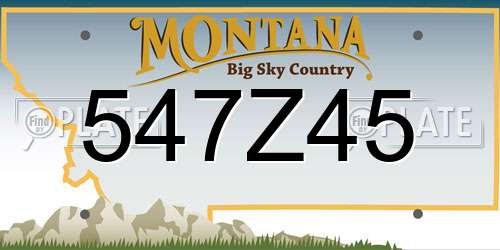 547Z45 Montana License Plate