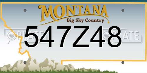 547Z48 Montana License Plate