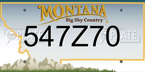 547Z70 Montana License Plate