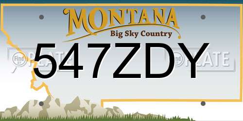 547ZDY Montana License Plate