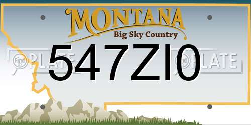547ZI0 Montana License Plate