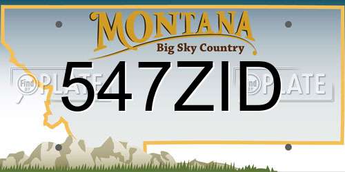 547ZID Montana License Plate